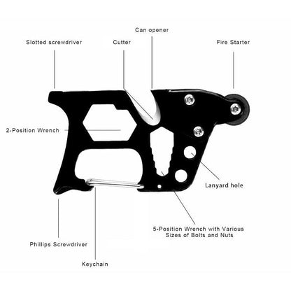 Lone Survivalist Carabiner Hook Mini Clip with Flint Striker Wheel